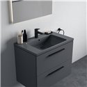 Mitigeur lavabo Ceraplan grande noir mat avec tirette et vidage bonde métal