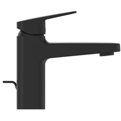 Mitigeur lavabo Ceraplan grande Blue start noir mat avec tirette et vidage bonde métal