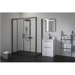 Mitigeur lavabo Ceraplan col de cygne noir mat sans tirette ni vidage