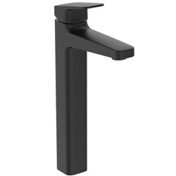 Mitigeur lavabo Ceraplan réhaussé noir mat sans tirette ni vidage