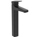 Mitigeur lavabo Ceraplan réhaussé noir mat avec tirette et vidage bonde métal