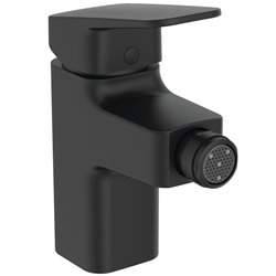 Mitigeur bidet Ceraplan noir mat avec tirette et vidage bonde métal
