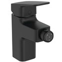 Mitigeur bidet Ceraplan noir mat avec tirette et vidage bonde métal