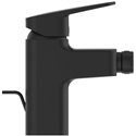 Mitigeur bidet Ceraplan noir mat avec tirette et vidage bonde métal