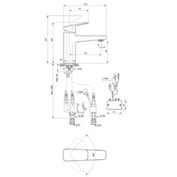 Mitigeur de lavabo Ceraplan chromé double activation