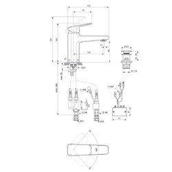 Mitigeur de lavabo Ceraplan noir mat double activation