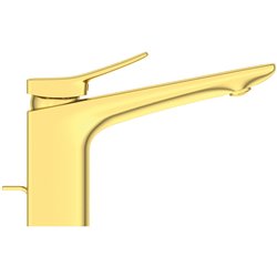 Mitigeur lavabo Conca or brossé avec tirette et vidage bonde métal
