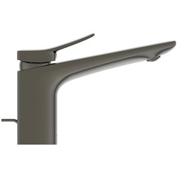 Mitigeur lavabo Conca gris magnétique avec tirette et vidage bonde métal
