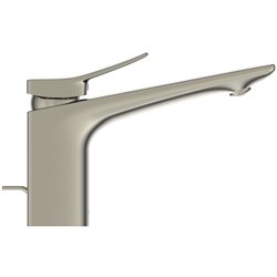 Mitigeur lavabo Conca gris orage avec tirette et vidage bonde métal