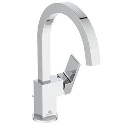 Mitigeur lavabo Extra col de cygne chromé avec tirette et vidage bonde métal