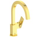 Mitigeur lavabo Extra col de cygne or brossé sans tirette ni vidage