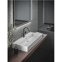 Mitigeur lavabo Extra col de cygne gris magnétique sans tirette ni vidage