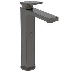Mitigeur lavabo Extra réhaussé gris magnétique avec tirette et vidage bonde métal