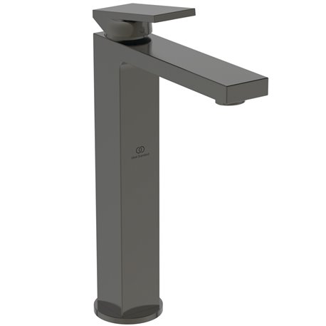 Mitigeur lavabo Extra réhaussé gris magnétique avec tirette et vidage bonde métal