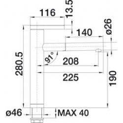 Mitigeur cuisine Linee-S 517591 Chromé Simple