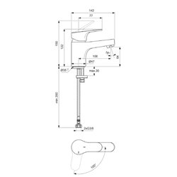 Mitigeur lavabo Olyos chromé sans vidage