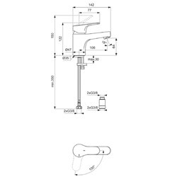 Mitigeur lavabo Olyos Clinic chromé