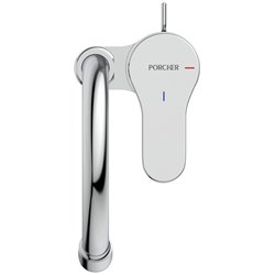 Mitigeur lavabo Olyos col de cygne chromé avec tirette et vidage métal