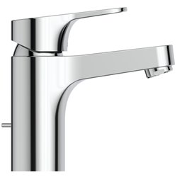 Mitigeur lavabo Olyos grande chromé avec tirette et vidage plastique