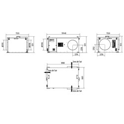 Caisson de ventilation CRCB ECOWATT Horizontal Double aspiration isolé 2200 m3/h