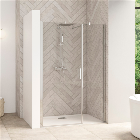 Paroi de douche Smart Design Porte centrale sans seuil Verre transparent 130 cm Chromé Paroi de douche Smart Design Porte centrale sans seuil Verre transparent 130 cm Chromé