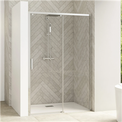 Paroi de douche Smart Design C sans seuil Verre transparent 140 cm Chromé