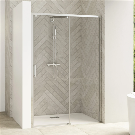 Paroi de douche Smart Design C sans seuil Verre transparent 90 cm Chromé Paroi de douche Smart Design C sans seuil Verre transparent 90 cm Chromé