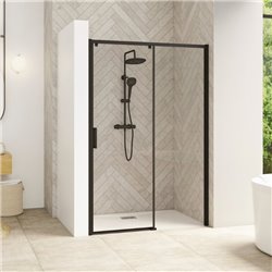 Paroi de douche Smart Design C sans seuil Verre transparent 170 cm Noir grainé