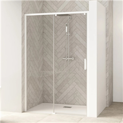 Paroi de douche Smart Design C sans seuil Verre transparent 90 cm Blanc