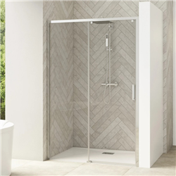 Paroi de douche Smart Design C sans seuil Verre transparent 130 cm Chromé