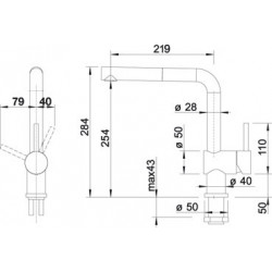 Mitigeur cuisine Linus-S-F Solution sous fenêtre 514023 Chromé