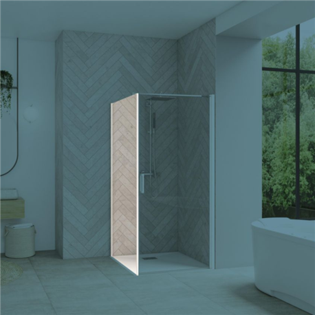 Paroi de douche Smart Design Fixe sans seuil Verre transparent 85 cm Chromé Paroi de douche Smart Design Fixe sans seuil Verre transparent 85 cm Chromé