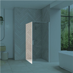Paroi de douche Smart Design Fixe sans seuil Verre transparent 75 cm Chromé