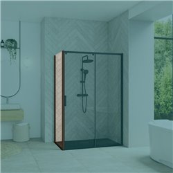 Paroi de douche Smart Design Fixe Verre transparent 80 cm Noir grainé