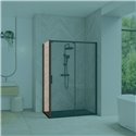 Paroi de douche Smart Design Fixe Verre transparent 75 cm Noir grainé