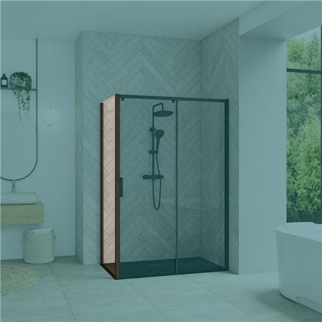Paroi de douche Smart Design Fixe Verre transparent 100 cm Noir grainé Paroi de douche Smart Design Fixe Verre transparent 100 cm Noir grainé
