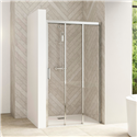 Porte de douche Smart Design 3V sans seuil Verre transparent 130 cm Chromé