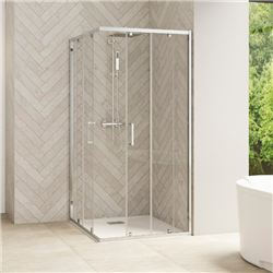 Porte de douche Smart Design A/C Verre transparent 110 cm Chromé