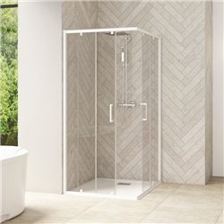 Porte de douche Smart Design A/C Verre transparent 100 cm Blanc