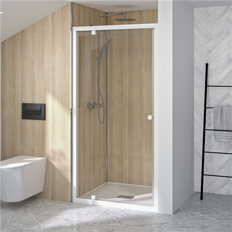 Porte de douche pivotante Supra P Profilé blanc 90 cm PA1522BTN Kinedo