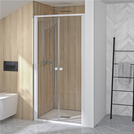 Porte de douche Supra 2P 90 cm Profilé blanc