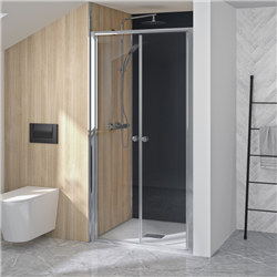 Porte de douche Supra 2P 100 cm Profilé chromé