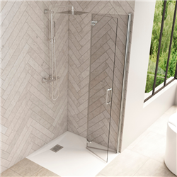 Porte de douche Smart Design S sans seuil Verre transparent 100 cm Chromé