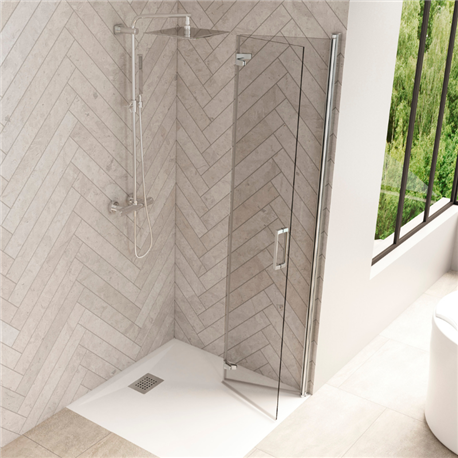 Porte de douche Smart Design S sans seuil Verre transparent 85 cm Chromé Porte de douche Smart Design S sans seuil Verre transparent 85 cm Chromé