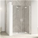Porte de douche Smart Design S XXL sans seuil Verre transparent 110 cm Blanc