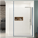 Paroi de douche Ekinox Duo profilé bleu kobalt brossé 140 + 45 cm