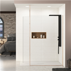 Paroi de douche Ekinox Duo profilé cuivre 90 + 45 cm