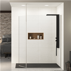 Paroi de douche Ekinox Duo profilé inox brossé 120 + 45 cm