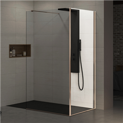 Paroi de douche Ekinox+ renvoi d'angle profilé cuivre 100 cm