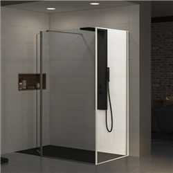 Paroi de douche Ekinox+ renvoi d'angle profilé inox brossé 100 cm